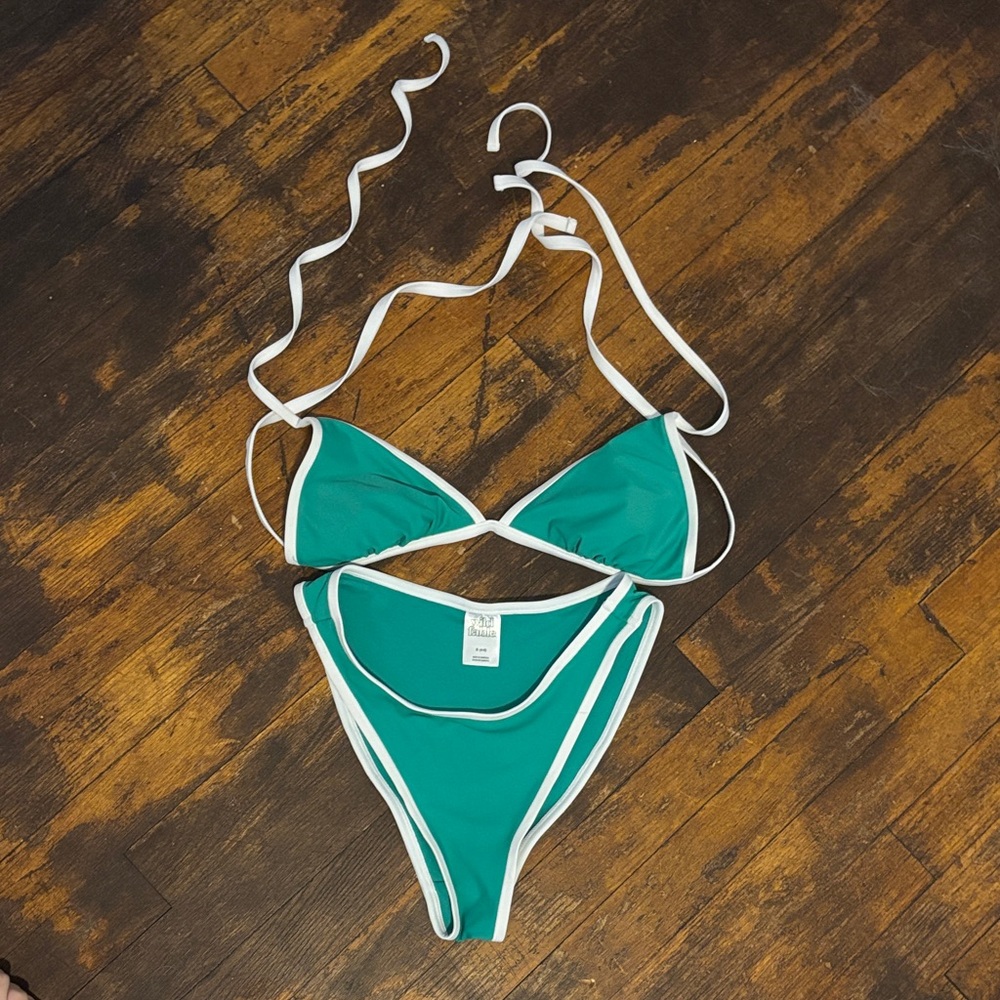 Wild Fable Green and White Bikini Set